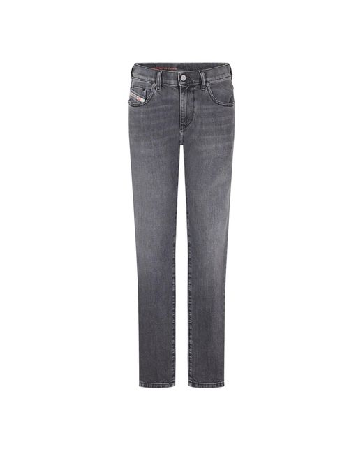 DIESEL Gray Strukt Slim Jeans for men