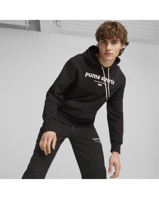 PUMA Black Team Hoodie for men