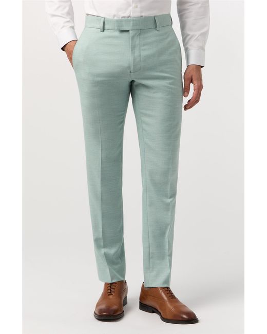 Antique Rogue Blue Flat Fronted Slim Fit Suit Trousers for men