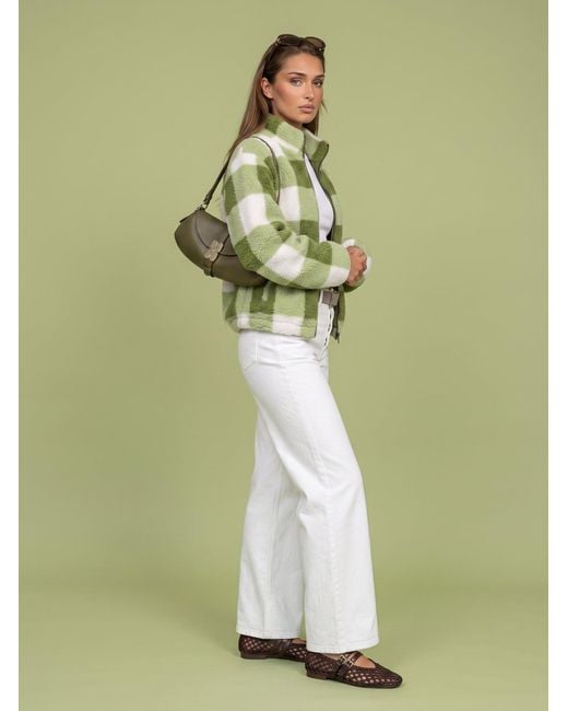 Urban Bliss Green Matcha Check Fleece Jacket