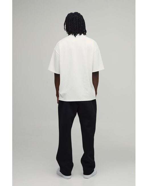 BoohooMAN White Tall Oversized Extended Neck Super Premium Heavyweight Limited T-Shirt for men