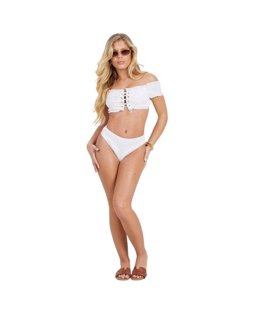 Brave Soul White Ladies Bandeau Bikini Top