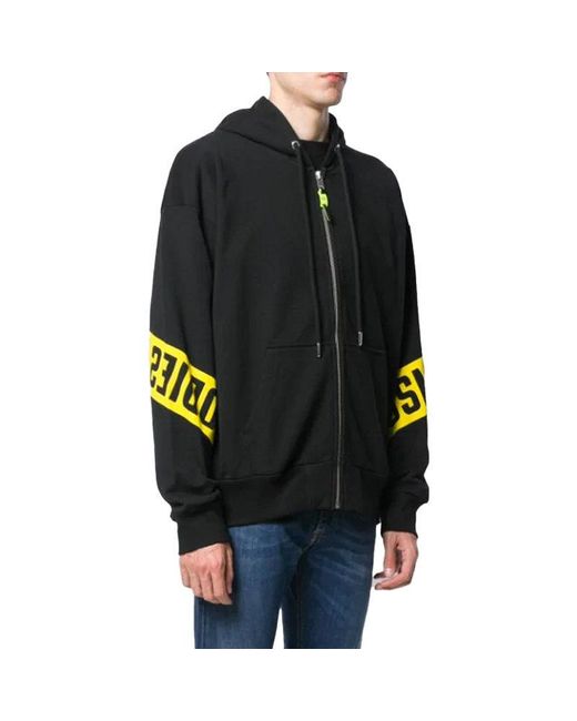 DIESEL Black S Alby Zip Felpa Hoodies Full Zip Casual Hooded Sweatshirt Xs-M Cotton for men