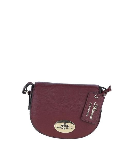 Ashwood Leather Purple 'Borsa Della Moda' Real Saddle Crossbody Bag
