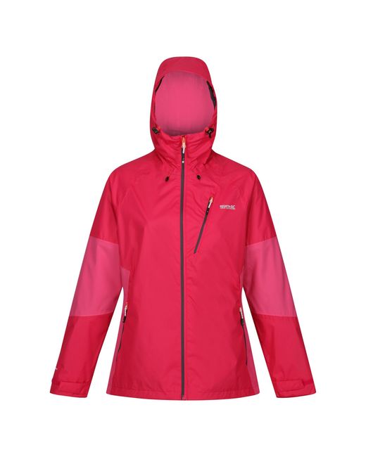 Regatta Pink Ladies Highton V Stretch Waterproof Jacket Potion/Flamingo)