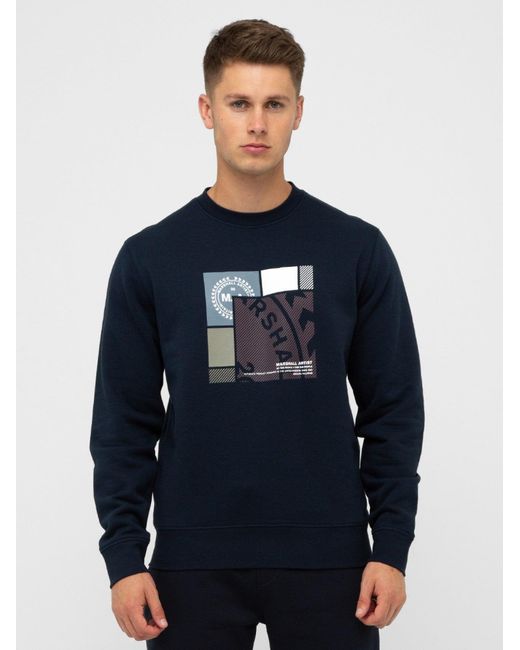 Marshall Artist Blue Pezzi Crew Neck Sweatshirt for men