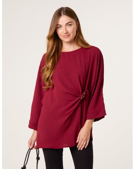 Blue Vanilla Detail Side Gathered Blouse
