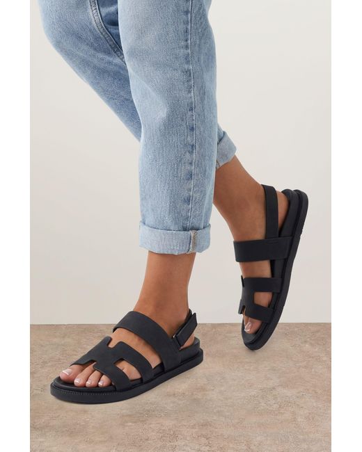Oasis Blue Tay Faux Nubuck Slingback Footbed Sandals