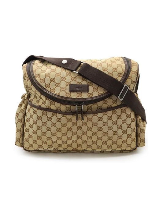 Gucci Tweedehands Stijlvolle Converteerbare Tas Voor Dagelijks Gebruik Met Verstelbare Schouderriem in het Metallic