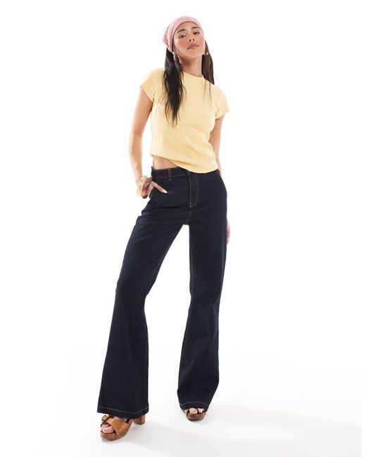 Miss Selfridge Blue Flare Wide Leg Jean