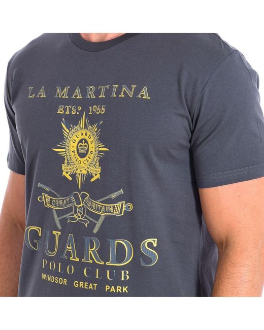 La Martina T-shirt Met Korte Mouwen Tmrg30-js206 in het Blue voor heren