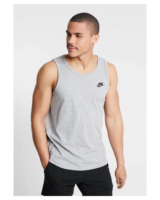 Nike White Athletic Gym Casual Vest Tank Top for men