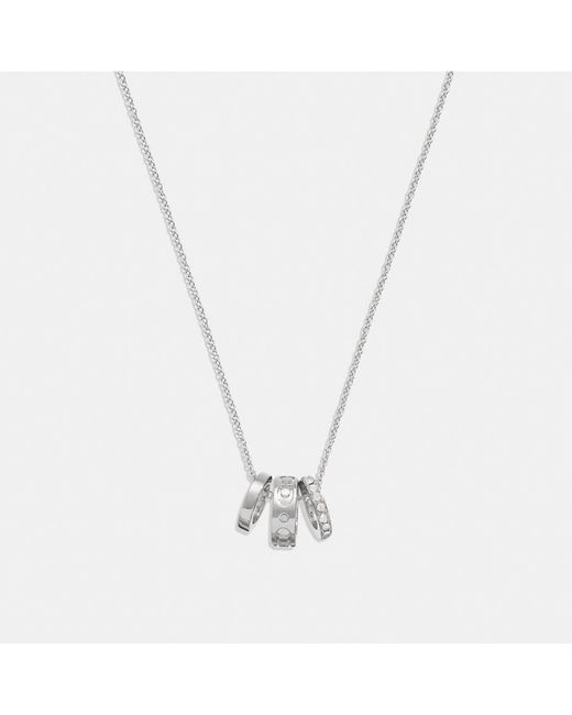 COACH White Kissing C Rondell Necklace
