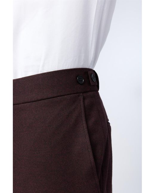 Antique Rogue Multicolor Flat Fronted Slim Fit Suit Trousers for men