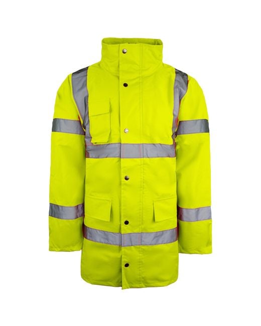 Dickies Yellow Motorway Safety Waterproof Jacket for men