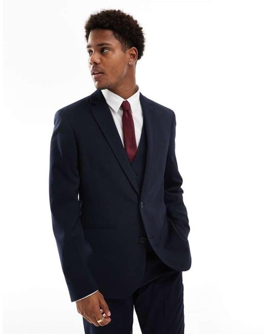 ASOS Blue Slim Suit Jacket for men