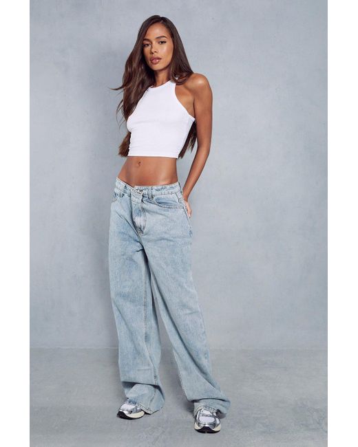 MissPap Blue Slouch Dropped Waist Baggy Jeans