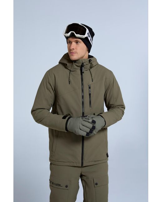 Mountain Warehouse Green 'Laxx' Logo Ski Jacket With Chin Guard Waterproof Winter Coat for men