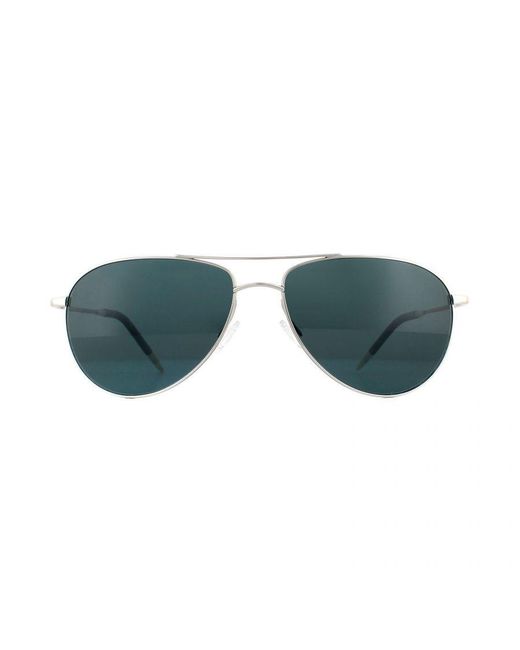 Oliver Peoples Green Aviator Polarized Sunglasses Metal