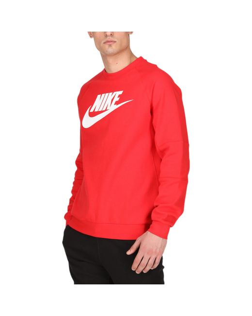 Nike Red Dq4912 Sweatshirt Sportswear Club Fleece Crew Neck Pullover Jumper New for men