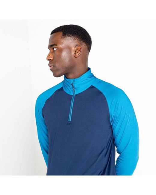 Dare 2b Blue Fuser Core Stretch Half Zip Thermal Top (Nightfall/Dark Methyl) for men
