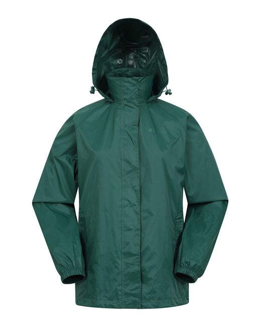 Mountain Warehouse Green 'Pakka' Packable Jacket Waterproof Breathable Adjustable Hood Rain Coat Polyamide