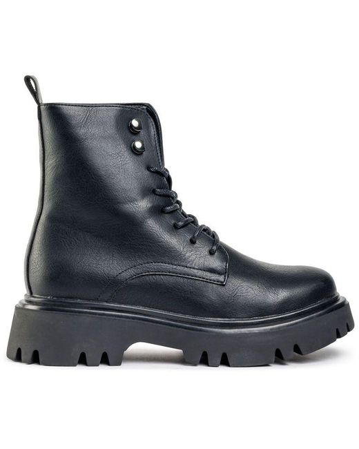 V.Gan Blue Vegan Kanzi Lace Up Boots