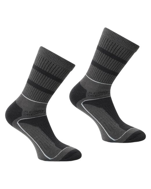 Regatta Gray Samaris 3 Season Socks (Pack Of 2) (Granite/Light Steel) for men