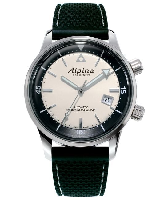Alpina Black Seastrong Diver Heritage Watch Al-525S4H6 Rubber for men