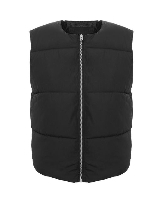 ADPT Black Oversized Cropped Puffer Gilet for men