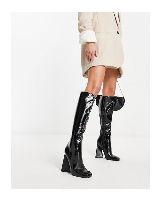 ASOS White Clara High-Heeled Knee Boots