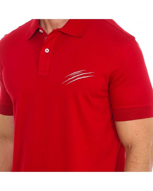 Philipp Plein Red Pips504 Short-Sleeved Polo Shirt for men