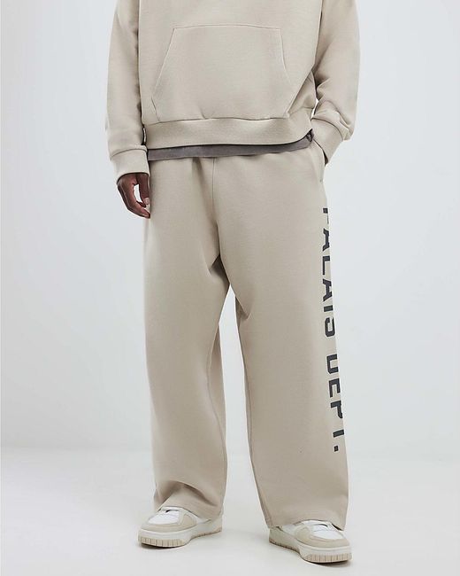 River Island Natural Wide Leg Joggers Palais Dept for men