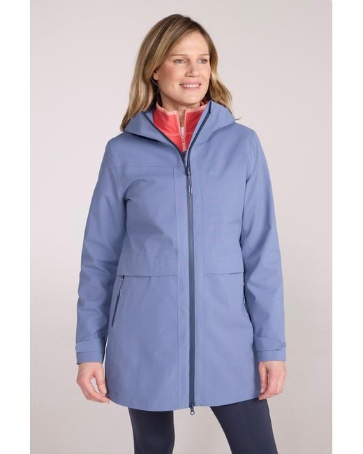 Mountain Warehouse Blue 'April' Longline Jacket Waterproof Breathable Coat