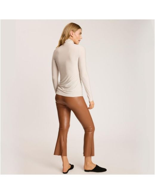 Commando Natural Faux Leather Cropped Flare Legging