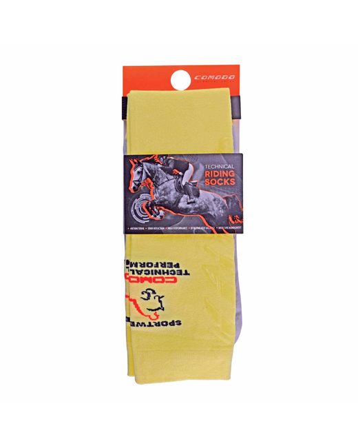 Comodo Yellow 1 Pack Ladies Microfibre Knee High Horse Riding Equestrian Socks