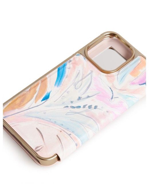Ted Baker White Sardina Art Print Iphone 14 Pro Mirror Case