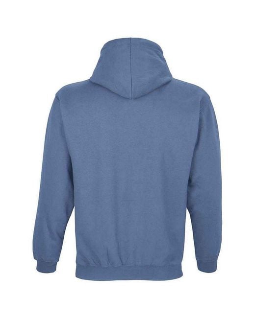 Sol's Blue Unisex Ribbed Drawcord Hoodie