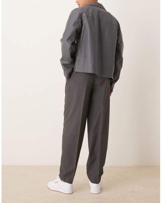 ASOS Gray Smart Oversized Tapered Trousers for men
