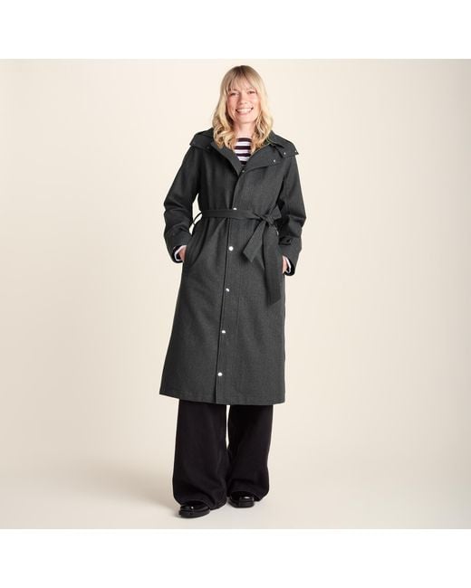 TOG24 Black Jemima Waterproof Longline Belted Trench Coat