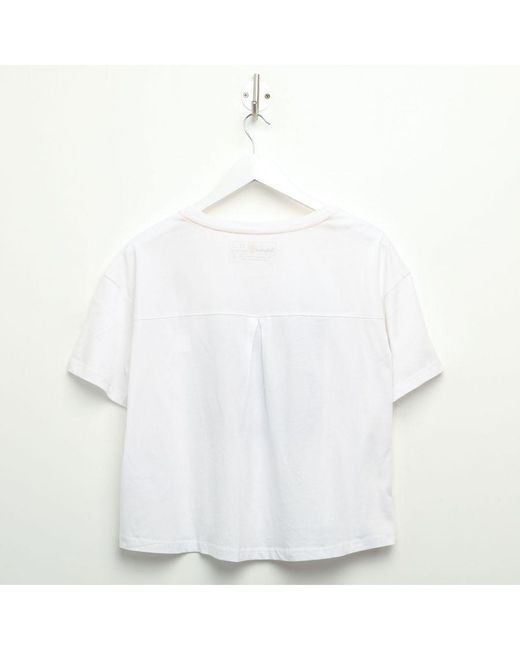 Timberland White Womenss Cropped Logo T-Shirt