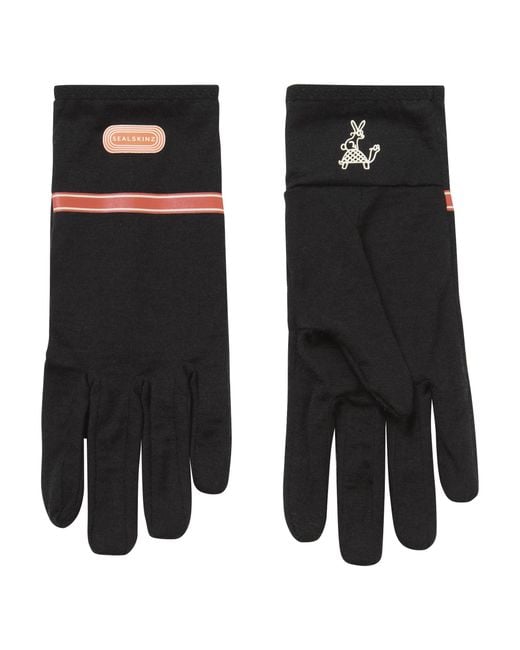 SealSkinz Black Solo Merino Running Sport Gloves For And
