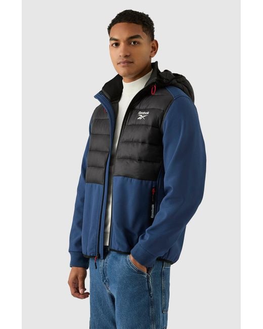 Reebok Blue Mixed Media Jacket for men
