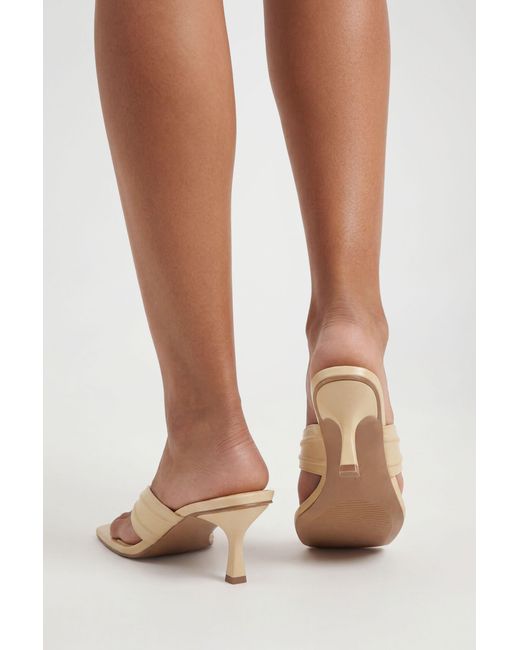 Boohoo Brown Wide Fit Ruched Toe Post Heeled Mules