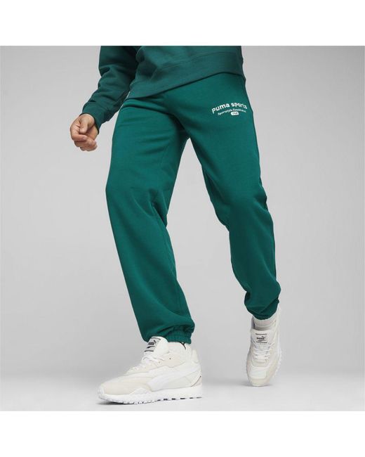 PUMA Green Team Sweatpants for men