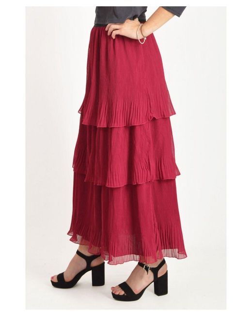 Oasis Tiered Plisse Maxi Skirt