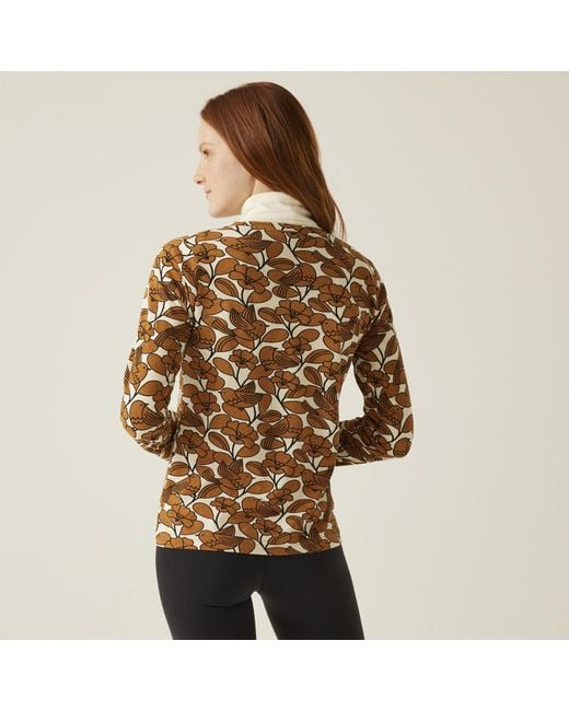 Regatta Brown Orla Kiely Long Sleeve Bold Pattern Winter T-Shirt Top Tee