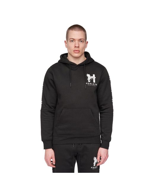 Henleys Black Tapehen Hoodie for men
