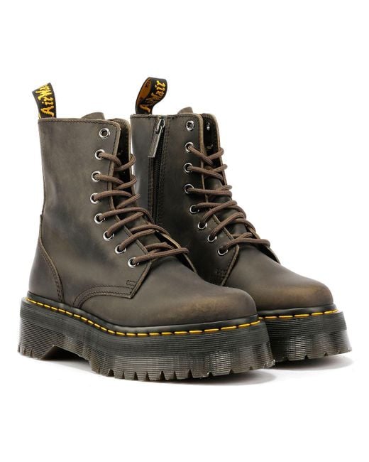 Dr. Martens Black Jadon Leather Charcoal Boots