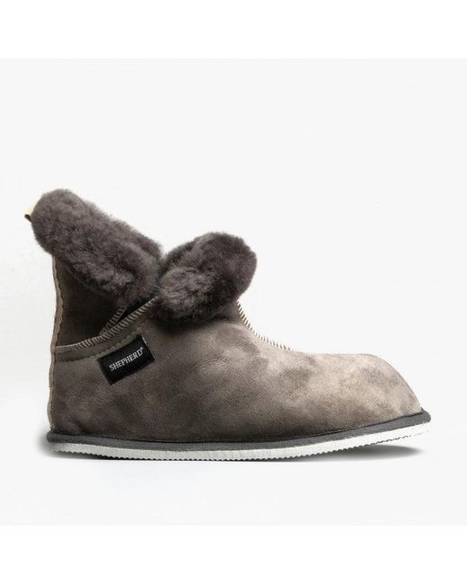 Shepherd Brown Bella Sheepskin Slipper Boots Asphalt